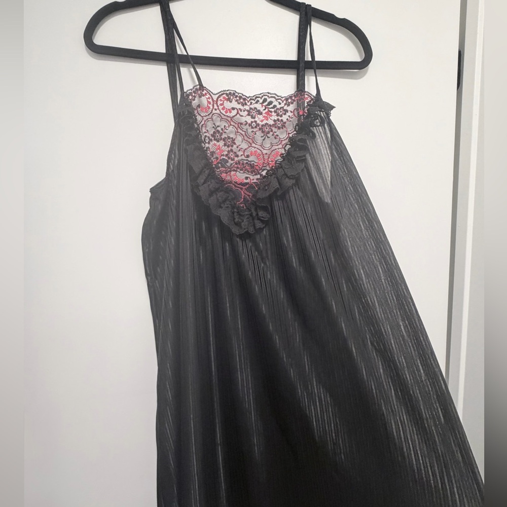 Vintage Gothy Lace-Trim Slip Dress